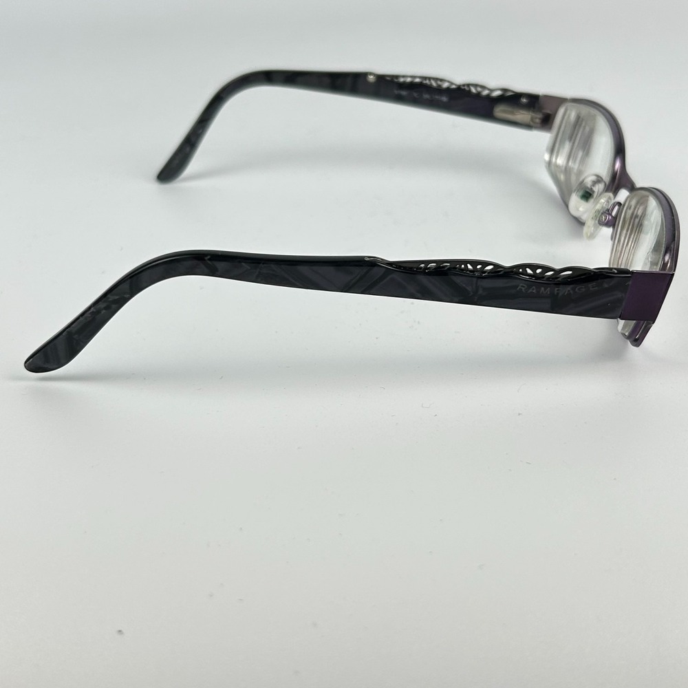 Rampage R 181‎ Unisex Eyeglasses Black & Purple Plastic Full Rim 51-17-135 mm - Picture 4 of 8
